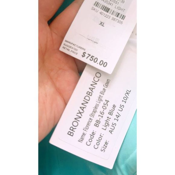 Bronx and Banco Florence Strapless Light Blue Gown XL(US10) - Picture 10 of 10